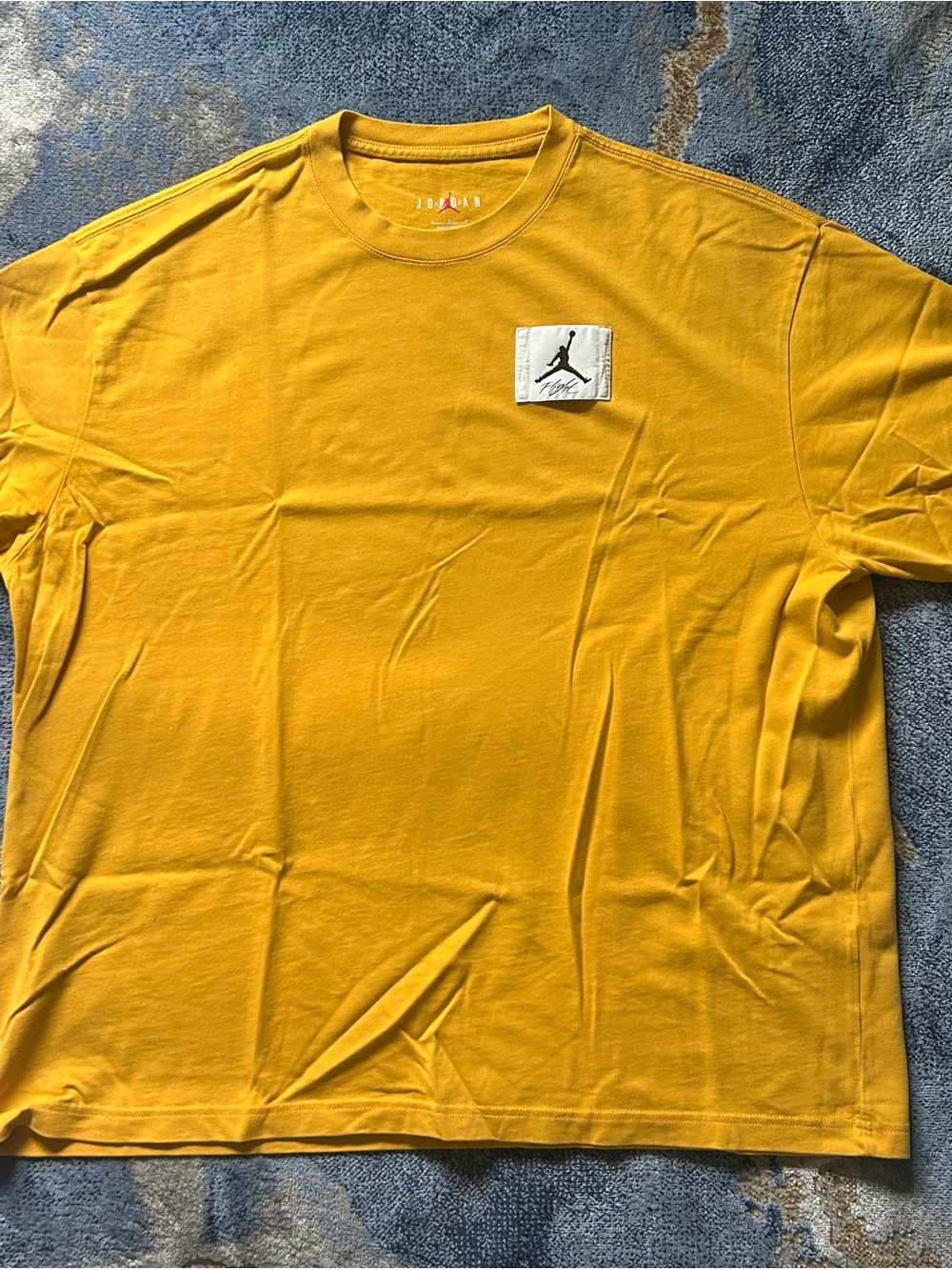 Jordan Short-Sleeve Tee in Mustard Yellow with Logo Patch